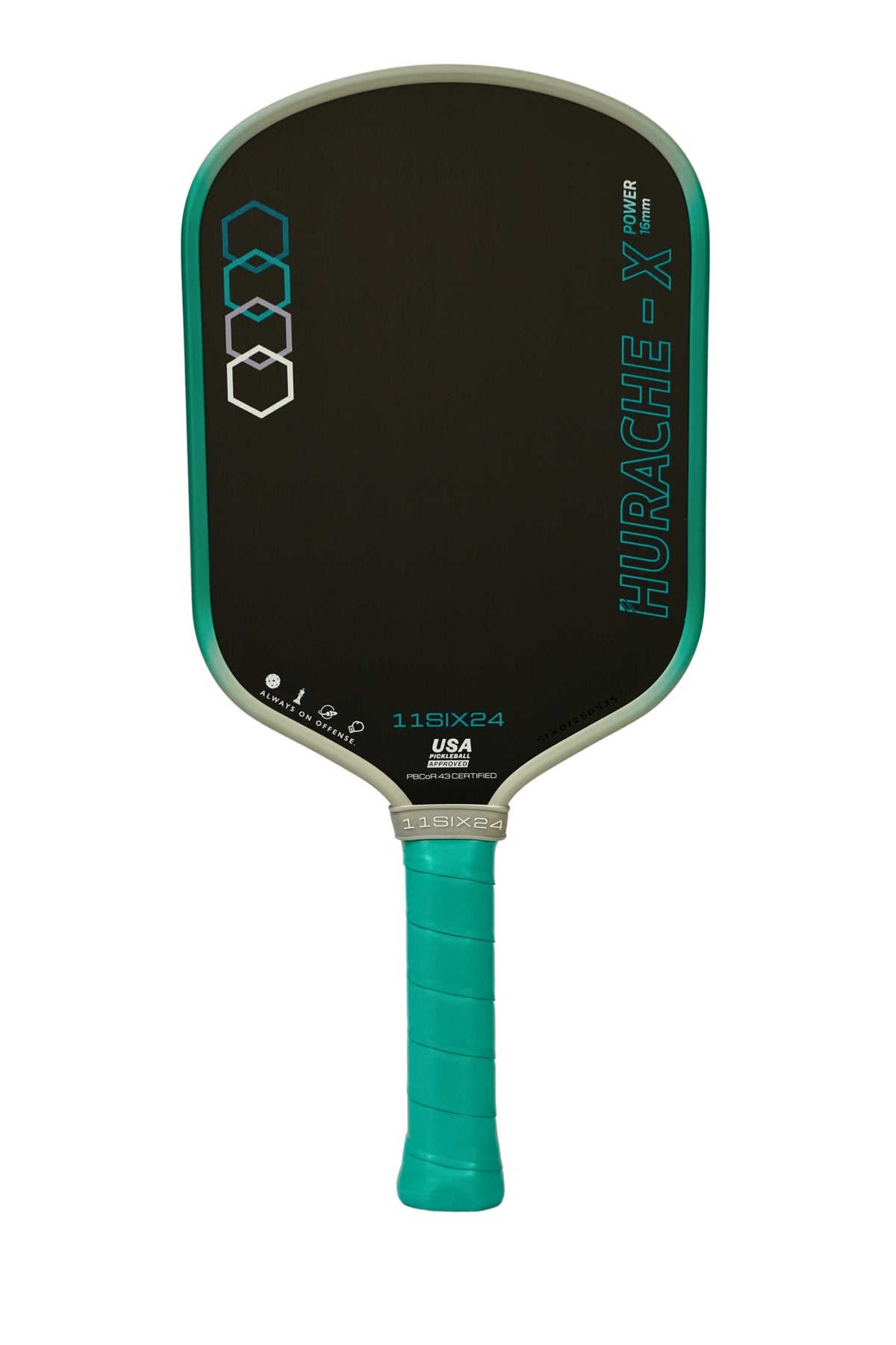 11SIX24 Hurache-X Power 16mm pickleball paddle, front view