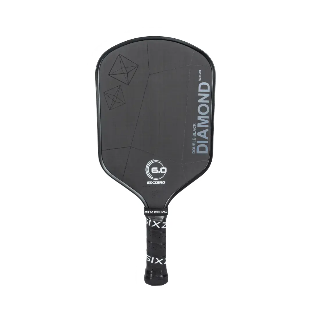 Six Zero Double Black Diamond Control 16mm pickleball paddle, Black