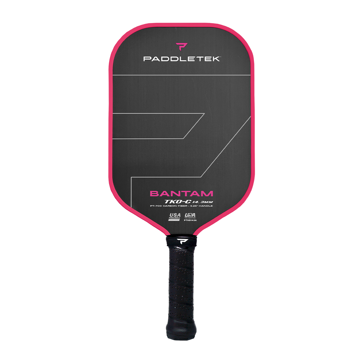 Paddletek Bantam TKO-C 14.3mm pickleball paddle, Knockout Pink, front