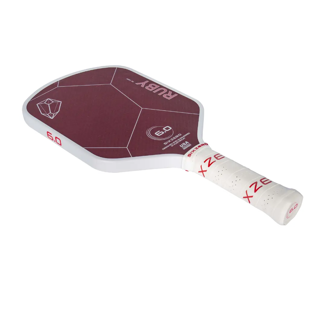Six Zero Ruby pickleball paddle, side view