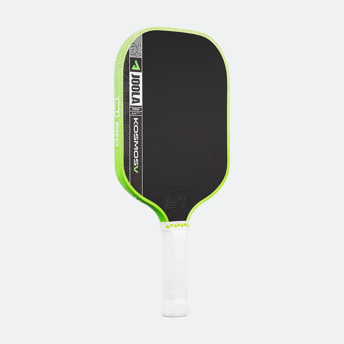 JOOLA Kosmos Pro V 14mm pickleball paddle, Tyson McGuffin Surge Green, angled view